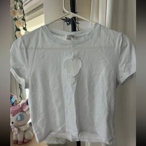 White ASOS Monki Heart Cut-Out Open Top